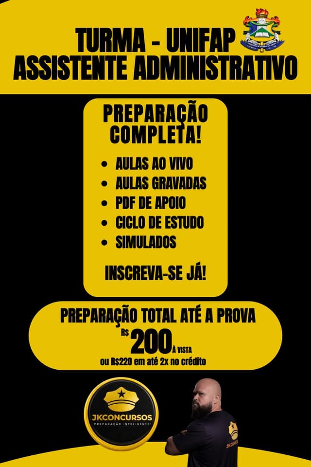 TURMA UNIFAP - ASSISTENTE ADMINISTRATIVO
